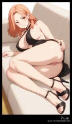1girl 4k 8k ai_generated body breasts brown butt content couch explicit eyes feet female full hair heels high legs long lying masterpiece mature nsfw on on_side orange outfit perfect polished quality resolution sexy short smile solo thighs toenails toes tokyo_revengers vagina yuzuha_shiba