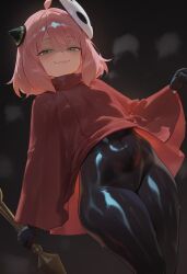 aged_up ai_generated anya_forger big_ass big_butt big_thighs female female_only ginwolf green_eyes hollow_knight hornet_(hollow_knight)_(cosplay) pink_hair spy_x_family thick thick_ass thick_butt thick_legs thick_thighs tight_clothing tight_fit tight_pussy