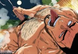 1boy ai_generated arm_rest artist_baroxen ass ass_focus asshole balls bara barefoot baroxen big_muscles big_pecs big_penis black_eyes bleach bleach:_the_thousand-year_blood_war dad daddy daddy_kink dilf gay glasses huge_ass inviting_to_sex isshin_kurosaki large_pecs looking_at_viewer male male_focus male_only motorcycle muscles muscular nude on_stomach pecs pectorals penis selfie solo stubble submissive_position testicles text text_bubble yaoi