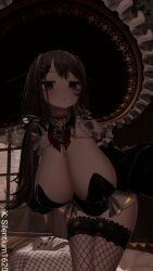1girls blush breasts bunny_ears bunnysuit female fishnets frills garter_straps large_breasts leotard looking_at_viewer silentium1620 silya tagme vrchat vrchat_avatar witch witch_hat
