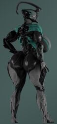 big_breasts looking_at_viewer nyx_(warframe) schwacker standing viewed_from_behind warframe