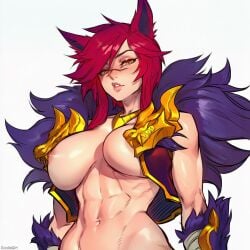 1girls abs ai_generated animal_ears ass big_breasts child_bearing_hips curvaceous curvaceous_ass curvaceous_body curvaceous_female curvaceous_figure curvaceous_hips curvaceous_thighs curvy curvy_body curvy_female curvy_figure curvy_hips curvy_thighs exodia_girl female female_focus female_version genderswap_(mtf) league_of_legends looking_at_viewer nipples nipples_visible_through_clothing riot_games rule_63 scar scar_on_face sett solo thick thick_hips thick_legs toned_female vastaya waifu