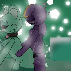 breasts cum cumshot dark_room donatello_(sprunki) moch_(sprunki) mochimochz mouse_ears mouse_girl mouse_tail sprunki sprunki_oc tongue_out