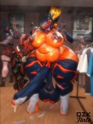 1futa 2girls 3d bbw big_ass big_breasts big_penis breasts bubble_butt chubby cleavage ember_(warframe) ember_heirloom_(warframe) female futanari huge_ass huge_breasts huge_cock nipples overweight penis qzk_forte tagme thick_thighs valkyr_(warframe) warframe wide_hips