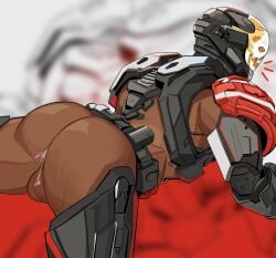 after_anal after_sex back_view bottomless cum cum_drip cum_dripping cum_dripping_from_anus cum_dripping_from_ass cum_in_ass cum_inside gay jaxcian masked masked_male masked_men solo solo_focus solo_male