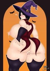 1girls ass barely_clothed bat bats big_breasts big_thighs blush breasts breasts_out bubble_butt busty curvy curvy_figure dat_ass dumptruck_ass fat_ass female female_only half-dressed halloween halloween_costume hand_on_ass heart huge_breasts huge_thighs lactating lactation large_ass large_breasts little_cat massive_breasts milk oc original_character plump_thighs pussy_showing stockings thick thick_ass thick_thighs thighhighs thighs thunder_thighs voluptuous voluptuous_female wet wet_pussy witch witch_costume witch_hat