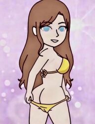 ai ai_generated big_ass big_butt brown_hair round_ass round_butt sexy share_my_story yellow_swimsuit