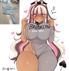 1girls absurd_res blonde_hair breasts brooklyn_sweater brown_hair cinnabus dark-skinned_female dark_skin female female_focus female_only indie_virtual_youtuber large_breasts long_hair looking_at_viewer original original_character pink_hair red_eyes reference_image solo succubunini succubus succubus_tail tail thick_thighs thighs three-tone_hair virtual_youtuber white_background wide_hips