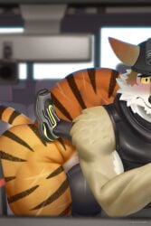 2026 anal anal_sex anthro anthro_on_anthro anthro_penetrated anthro_penetrating anthro_penetrating_anthro artist_name ass back_scar backseat barazoku black_body black_clothing black_fur black_hat black_headwear black_topwear black_vest blush boss_koji_(fortnite) brown_body brown_fur butt_scar canid canine canis car car_sex clothing dashcam driving driving_car ears_down epic_games felid footwear fortnite from_front_position fur gay grey_clothing grey_footwear grey_shoes grey_sneakers group hat headgear headwear hi_res inside_car inside_vehicle leg_scar lying male male/male male_penetrated male_penetrating male_penetrating_male mammal missionary_position multicolored_body multicolored_fur muscular muscular_anthro muscular_male muscular_thighs nude on_back orange_body orange_fur oscar_(fortnite) pantherine penetration pivoted_ears raccoon21 rearview_mirror red_ears scar sex shoes sneakers striped_body striped_fur stripes tail text thigh_scar tiger topwear trio two_tone_body two_tone_fur vehicle vest wendell_(fortnite) white_body white_fur wolf yellow_sclera