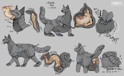 absurd_res almost_fully_inside anal_head_gulp anthro anthro_prey artan_(artankatana) balls belly big_belly canid canine duo endosoma english_text feet_first fennec_fox feral fox full_tour fully_inside genitals grey_body guts hi_res inside_stomach internal intestines machine makar-ro male mammal nuntis_(nuntis) onomatopoeia open_mouth oral_vore organs partially_inside rear_view robot robot_feral robot_pred safe_vore simple_background size_difference soft_vore sound_effects stomach stomach_bulge tail text tongue tongue_out true_fox vore