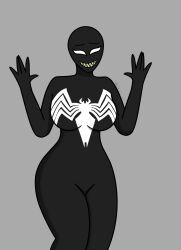alien alien_girl ass big_breasts big_thighs black_body breasts female_focus female_only looking_at_viewer marvel marvel_comics nude nude_female she-venom silentdude01 symbiote symbiote_suit tagme thick_legs venom venom_(marvel) white_eyes