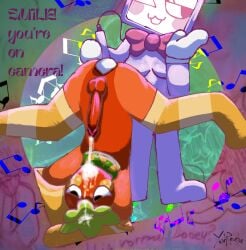 anal anal_penetration animate_inanimate anus armwear balls blush blushcrunch_studio bodily_fluids bow_tie breasts bunny_costume butt clothed clothing costume cum cum_in_mouth cum_inside cum_on_face cum_on_self cum_while_penetrated dandy's_world dialogue digital_media_(artwork) digital_painting_(artwork) duo easter ejaculation elbow_gloves electronics elemental_creature english_text erection excessive_cum excessive_genital_fluids fake_ears fake_rabbit_ears female flora_fauna food food_creature for_a_head freckles fruit genital_fluids genitals gloves green_body hair handwear holidays humanoid improvised_sex_toy legwear living_fruit male male/female microphone mostly_nude nude object_in_ass object_insertion painting_(artwork) penetration penis photo_manipulation photography_(artwork) plant purple_body red_body roblox shaded sprout_(dandy's_world) stockings submissive submissive_male tail television text thigh_highs toon_(dandy's_world) traditional_media_(artwork) vee_(dandy's_world) yoshreveluv