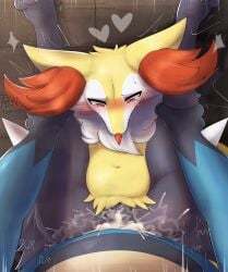 against_surface against_wall anthro anthro_on_anthro anthro_penetrated anthro_penetrating anthro_penetrating_anthro blue_body blue_fur bodily_fluids braixen cum cum_in_vagina cum_inside duo female female_penetrated fermusieboir4 first_person_view fur generation_4_pokemon generation_6_pokemon genital_fluids genitals hi_res leg_grab legs_up lucario male male/female male_penetrating male_penetrating_female male_pov navel nintendo orange_body orange_fur penetration pokemon pokemon_(species) red_eyes sex tears vaginal_penetration vulva white_body white_fur yellow_body yellow_fur