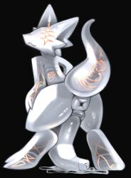 absurd_res anthro anus anus_focus ass big_penis bodily_fluids cum cum_on_penis genital_fluids genitals glistening glistening_body hi_res huge_cock hyper hyper_genitalia hyper_penis latexm4n male penis puffy_anus solo translucent white_body