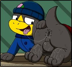 2025 2d_animation after_anal after_oral after_rimming animated anthro anus artist_name ass balls beanie blinking bodily_fluids bottomless bottomless_anthro bottomless_male breath clothed clothed_anthro clothed_male clothing digital_media_(artwork) duo feet fur generation_2_pokemon generation_6_pokemon genitals grey_body grey_fur hand_on_butt hat headgear headwear helioptile houndour male male_focus narrowed_eyes nintendo open_mouth open_smile pixel_(artwork) pixel_animation pokemon pokemon_(species) raised_tail saliva saliva_on_anus saliva_on_balls saliva_on_foot saliva_string smile tail text tongue tongue_out yellow_body zandermanith