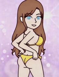 ai ai_generated big_ass big_butt brown_hair round_ass round_butt sexy share_my_story yellow_swimsuit