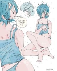 2d 2d_(artwork) blush blushing chainsaw_man himeno_(chainsaw_man) kajiuna kajiunaberry kajiunas pastel pastel_colors smoking underwear