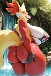 ai_generated anthro big_breasts delphox pokemon surikat wide_hips