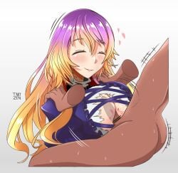 1girls bar_censor big_boobs big_breasts big_tits boobjob boobs breasts censor_bar censored censored_penis closed_eyes cock cock_between_breast dick dick_between_boobs eyebrows_visible_through_hair eyes_closed genitals hair_between_eyes hijiri_byakuren long_hair long_hair_female paizuri penis penis_between_breasts simple_background smile takyzen titjob tits touhou x-ray