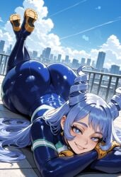 ai_generated ass_focus big_ass big_breasts big_butt big_thighs blue_eyes blue_hair boku_no_hero_academia city_background cute female female_only hadou_nejire hero_outfit_(mha) huge_ass huge_breasts huge_butt huge_thighs miyuai my_hero_academia nejire_hado nejire_hado_(hero_outfit) periwinkle_hair royal_blue_eyes sexy sexy_body superheroine thick thick_ass thick_butt thick_legs thick_thighs tight_clothing tight_fit