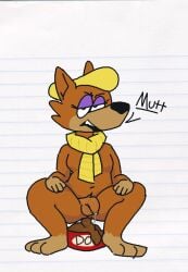 2021 artist_request beret breasts commission commission_art commissioner_upload crouching dialog dialogue digital_drawing_(artwork) digital_media_(artwork) dog_bowl feces feces_in_bowl flaccid_penis furry hanna-barbera humanoid_genitalia humanoid_penis jellystone_(hbo_max) lined_paper loopy_(loopy_de_loop) loopy_de_loop poop pooping pooping_in_bowl pooping_in_dog_bowl precum precum_string scarf scat shit source_request squat squatting tagme teasing teasing_viewer text trans_(lore) trans_woman trans_woman_(lore)