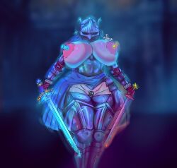 armor armored_female belly big_breasts breasts elden_ring knight knight_armor large_breasts nipple_piercing nipples rellana_twin_moon_knight sole_female solo solo_female solo_focus sword