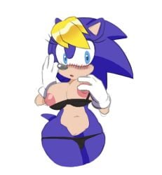 archie_comics areola bernadette_hedgehog big_areola blonde_hair blue_body blue_eyes blush blush_lines breasts clothing colorized_edit eulipotyphlan female genitals hair hedgehog innie_pussy innie_vulva lingerie mammal mature_female nipples pink_nipples pussy ravrous sega solo sonic_(series) sonic_the_hedgehog_(archie) sonic_the_hedgehog_(comics) sonic_the_hedgehog_(series) vulva