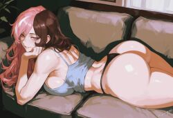 1girls ai_generated ass ass_focus kizirugai long_hair looking_at_viewer neo_(rwby) rwby solo solo_female tagme two-tone_hair