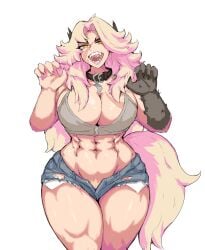 1girls abs cleavage deadlock female female_only hourglass_figure huge_breasts large_breasts littleteze muscular muscular_female revealing_clothes silver_(deadlock) standing voluptuous