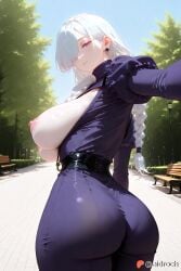 ai_generated aidroch ass bare_breasts big_ass big_booty big_breasts big_butt bodysuit booty bouncy_breasts braid braided_hair breasts broad_hips bubble_ass bubble_booty bubble_butt child_bearing_hips curvaceous curvaceous_body curvaceous_figure curvy curvy_body curvy_female curvy_figure dangling_earrings earrings erect_nipples exposed_breasts fair_skin giant_ass giant_boobs giant_booty giant_breasts giant_butt giant_tits glistening_skin glossy_skin glutes gold_earrings heavy_breasts hourglass_body hourglass_figure huge_ass huge_boobs huge_booty huge_breasts huge_butt jujutsu_kaisen large_ass large_boobs large_booty large_breasts large_butt large_tits latex_shine light_skin long_hair massive_ass massive_boobs massive_booty massive_breasts massive_butt massive_tits meaty_thighs mei_mei mei_mei_(jujutsu_kaisen) nipples oiled_skin pale_skin perky_ass perky_booty perky_breasts perky_butt pink_nipples plump_ass plump_booty plump_butt plump_thighs puffy_nipples purple_bodysuit purple_eyes revealing_clothes round_ass round_booty round_breasts round_butt shiny_skin side_braid silver_hair skin_tight soft_body soft_breasts soft_figure sweaty_skin thick_thighs thighs thunder_thighs tight_clothing topless very_long_hair violet_eyes voluptuous voluptuous_body voluptuous_female voluptuous_figure wet_skin white_hair wide_hips