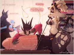 animal_genitalia animal_penis anthro areola areola_piercing ass avian balls being_watched big_areola big_balls big_breasts big_butt big_penis bird breasts canid canine collar english_text equine_genitalia equine_penis facial_piercing female furgonomics furry-specific_piercing futanari genital_piercing genitals giraffe giraffid group gynomorph hi_res huge_areola huge_balls huge_butt huge_cock huge_hips huge_thighs hyper hyper_balls hyper_genitalia hyper_penis intersex intersex/male leash leash_pull leashed_collar looking_at_another male mammal measuring measuring_penis navel nose_piercing nude penis penis_piercing piercing sheath sheath_piercing tess_(yo-lander) text thick_penis thick_thighs urethral_piercing vein veiny_penis wide_hips yo-lander