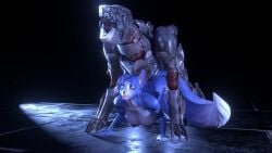 3_toes 3d 3d_animation ahe_gao aledor big_balls big_breasts big_penis biomechanical black_body blade_wolf blue_body canid canine canis clawed_feet crossover cybernetics doggy_style facemask female glistening glistening_body knife konami krystal krystal_(star_fox) long_tail lq-84_fenrir lq-84i metal_gear metal_gear_rising metal_gear_rising:_revengeance metal_gear_solid nintendo no_sound platinum_games quadruped robot sharp_claws sharp_teeth star_fox tagme tail teeth two_tone_penis veins veins_on_cock veiny veiny_penis video weapon weapons wolf