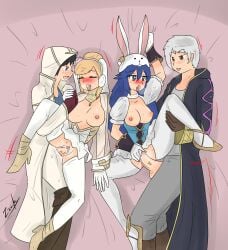 2boys 2girls alternate_costume bunny_ears bunny_girl bunnysuit easter female fire_emblem fire_emblem_awakening fire_emblem_heroes group_sex kiran_(fire_emblem) kiran_(fire_emblem)_(male) lucina_(fire_emblem) lucina_(spring)_(fire_emblem) male multiple_boys multiple_girls nintendo official_alternate_costume pussy pussy_juice robin_(fire_emblem) robin_(fire_emblem)_(male) sex sharena_(fire_emblem) sharena_(spring)_(fire_emblem) sweat vaginal_penetration zronku