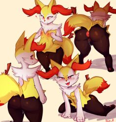 <3 2021 absurd_res anthro anus ass big_ass big_butt black_body blush blushi_(artist) bodily_fluids braixen breasts canid canine cheek_tuft cute_fangs dipstick_tail facial_tuft female female_focus female_only fox fur furry furry_only genital_fluids genitals heart hi_res looking_at_viewer looking_back mammal markings naked nintendo nipples nude pokémon_(species) pokemon pokemon_(species) presenting presenting_anus presenting_hindquarters presenting_pussy pussy pussy_juice rear_view red_body red_fur seductive shortstack simple_background small_breasts solo solo_female stick tail tail_markings teeth thick_thighs tuft video_games white_background white_body white_fur wide_hips yellow_body yellow_fur