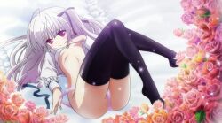 absolute_duo breasts looking_at_viewer open_eyes panties purple_eyes small_breasts violet_eyes white_hair yurie_sigtuna