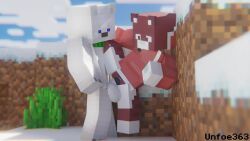 1boy 1boy1girl 1girls 3d animated character commission free_sex_sign furry looking_at_another looking_at_partner looking_at_penis mine-imator minecraft no_sound outside tagme unfoe363 vaginal_penetration video white_skin