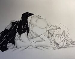 1boy 1boy1girl 1girls akatsuki_(naruto) alternate_costume ambiguous_penetration bandaged_arm bandages blush boruto:_naruto_next_generations breasts breasts_out cloak ear_piercing enemy_conversion kissing kissing_neck long_hair male/female missionary_position monochrome naked narusakuart naruto naruto:_the_last naruto_(series) naruto_shippuden nipple_piercing open_clothes piercing romantic sakura_haruno sex short_hair straight uzumaki_naruto