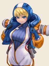 1girls apex_legends belt big_breasts big_hips big_thighs blue_eyes breasts breasts_out clothed clothes clothing female female_only fully_clothed hair human human_only humanoid jumpsuit large_breasts lichtenberg_figure looking_at_another looking_at_viewer scar seductive seductive_eyes seductive_look seductive_smile simple_background skin_tight smile smiling smiling_at_viewer solo solo_female stretched_clothing sunao thick thick_hips thick_legs thick_thighs thighs tight_clothes tight_clothing tights voluptuous wattson_(apex_legends)