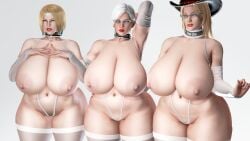 3d 3girls alternate_breast_size ass big_ass big_breasts black_eyeshadow blonde_hair blue_eyes breasts breasts_bigger_than_head busty christie_(doa) collar cowboy_hat dead_or_alive erect_nipples female grey_eyes hairy_pussy hat honey_select hourglass_figure huge_ass huge_breasts kunoichi large_breasts light-skinned_female light_skin long_breasts looking_at_viewer love_handles mascara multiple_girls neon_lights ninja ninja_gaiden nipples pink_lipstick pose posing pubes pubic_hair pussy_hair rachel_(ninja_gaiden) red_lipstick skimpy_bikini sling_bikini studded_collar tagged_collar tecmo thethiccart thick_thighs thighs tina_armstrong topless venus_body voluptuous white_hair white_skin wide_hips