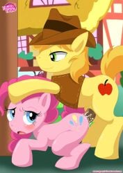 bbmbbf blush braeburn_(mlp) cum cum_inside equestria_untamed female friendship_is_magic hasbro male male/female my_little_pony open_mouth palcomix penis pinkie_pie_(mlp) pony sex straight straight_hair tongue