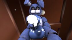 16:9 anthro bedroom_eyes bodily_fluids bonnie_(fnaf) cum cumming_at_viewer five_nights_at_freddy's genital_fluids genitals hand_on_penis hi_res jack-in-the-box-sfm lagomorph leporid living_room looking_at_viewer looking_down male male_only mammal masturbation narrowed_eyes penis rabbit scottgames seductive solo video_games widescreen