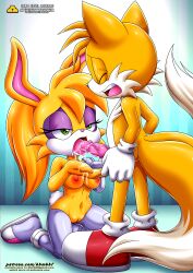 archie_comics bbmbbf bunnie_rabbot cum cum_in_mouth furry gold_level mobius_unleashed palcomix pietros_secret_club sega sonic_(series) tails