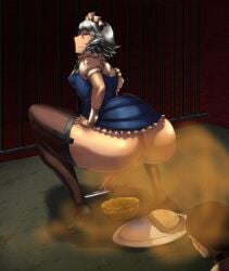 ass asshole big_ass curry fart fart_fetish farting_on_food rice sakuya_izayoi scat sekiyu_(spartan) serving_feces serving_food touhou