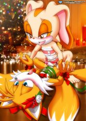 anthro bbmbbf christmas clothing cream_the_rabbit cum_while_penetrated diamond_level female_penetrating female_penetrating_male femdom happy_sex male_penetrated malesub mobius_unleashed palcomix pegging pietros_secret_club sega sex_toy skirt sonic_(series) strap-on tails young_on_young younger_dom_older_sub