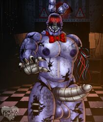 animatronic areola balls big_penis bonnie_(fnaf) bow_tie five_nights_at_freddy's five_nights_at_freddy's_2 genitals hi_res lagomorph leporid machine male male_only mammal muscular muscular_male nipples penis purple_body rabbit resko_gothzebra robot scottgames solo video_games withered_bonnie