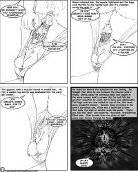 2003 animal_genitalia anthro anthro_on_anthro balls big_dom_small_sub biped bodily_fluids canid canine canis clothed clothing comic cum cum_on_self dci dialogue digital_drawing_(artwork) digital_media_(artwork) dominant duo english_text flaccid fully_sheathed genital_fluids genitals greyscale half-erect humanoid_genitalia humanoid_penis laboratory larger_male macro male male/male mammal masturbation micro micro_on_macro mink monochrome mustelid musteline nude penile penile_masturbation penis precum sex sheath sheath_play size_difference size_play smaller_male speech_bubble text true_musteline wolf