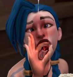 1girls 3d ahe_gao blender blue_hair blush chadrat drooling fellatio_gesture female jinx_(league_of_legends) kneeling league_of_legends naughty_face open_mouth oral_invitation penis_shadow saliva saliva_trail seductive_mouth sexually_suggestive solo teeth tongue tongue_out uvula