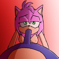 1:1 1boy 1girls amy_rose anthro big_penis blowjob blue_fur blue_hair bob_cut breasts digital_media_(artwork) erection eulipotyphlan eye_contact fellatio female female_focus green_eyes hair_accessory hairband hands-free hedgehog jakee looking_at_viewer male male/female male_pov nipples oral oral_sex pink_fur pink_hair pov red_background red_light sega simple_background small_breasts sonic_(series) sonic_the_hedgehog straight