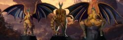 anthro big_breasts breasts capcom claws dragon female flying_wyvern genitals hi_res horn hybrid keeltheequine monster_hunter nipples nude pussy scalie tigrex video_games wings