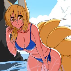 1girls big_breasts bikini breasts female mizuga ran_yakumo solo swimsuit touhou